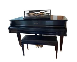 $2000 USD     Kimball Ebony Black Grand Piano TM193-1    Enjoy a beautiful piano and piece of history.  Perhaps the most famous and most successful of all piano manufacturers in history was the W.W. Kimball Piano Company of Chicago. In 1959, Kimball was sold to The Jasper-American Corporation under the name of Kimball International. The Jasper-American Corporation controlled several brand names including Kimball, W.W. Kimball, Jasper-American, Becker, Conn, DeVoe & Son, Harrison, Hinze, Krakauer, La Petite, Schuerman, Whitmore, Whitney and Whittaker. The World Famous Bosendorfer Piano Company of Vienna became a part of Kimball International in 1966 and produced pianos into the late 1990s.

Dimensions: 55 x 54 x 36"H

Condition:  Very good condition

Local pick up Sterling, VA.  Contact us for shipper suggestions.    https://goodbyhello.com/products/kimball-grand-piano-tm192-1?_pos=5&_sid=5dca53abe&_ss=r