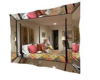 $1500 USD     Floral Etched Scalloped Edge Venetian Wall Mirror TM193-22    This beautiful, large vintage Venetian style mirror with beveled scalloped edge. Featuring a shapely scalloped edge frame, floral etched design, solid wood backing, elegant and graceful appearance, circa mid-20th century. This mirror would look great over a sofa or vanity or entry. Or just about anywhere you need a mirror! Think Hollywood glam!

Dimensions: 45 x 32"

Condition:  Very good condition

Local pick up Sterling, VA.  Contact us for shipper suggestions.    https://goodbyhello.com/products/etched-scalloped-edge-venetian-wall-mirror-tm193-22?_pos=8&_sid=5dca53abe&_ss=r