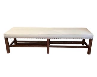 $1000 USD     Pair Beige Rustic Benches w Nail Head Trim TM193-8    A deceptively rustic classic, this large bench has been beautifully handcrafted. It features strong, solid wood legs finished by hand in a soft gray wash, and a white cotton seat accented with classic nailhead trimming. The beautiful bench features a classic design, and is well crafted with quality upholstery and wood. This bench will be a great addition to any space where you want to add seating or a place to rest and put on your shoes.

Dimensions: 72 x 19 x 18"H

Condition: Very good condition.

Local pick up Sterling, VA.  Contact us for shipper suggestions.     https://goodbyhello.com/products/pair-beige-benches-tm192-8?_pos=16&_sid=5dca53abe&_ss=r