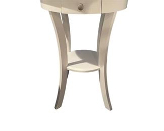 $125 USD     White One Drawer w Shelf End Side Table Nightstand TM193-24    Sweet, simple one drawer night stand / end / side table with graceful bowed lets.

Dimensions: 20 x 20x 26"H 

Condition:  Very good condition

Local pick up Sterling, VA.  Contact us for shipper suggestions.     https://goodbyhello.com/products/white-one-drawer-w-shelf-end-side-table-nightstand-tm193-24?_pos=18&_sid=5dca53abe&_ss=r