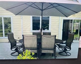 rectangle umbrella & art Deco base$350.