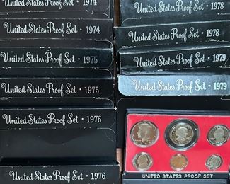 US PROOF COIN SETS FROM 1973 - 1979