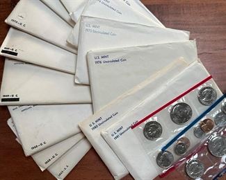 Uncirculated coin collection from the 1970's