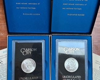 Carson City uncirculated silver dollars