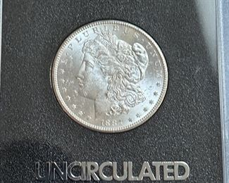 1884 uncirculated silver dollar