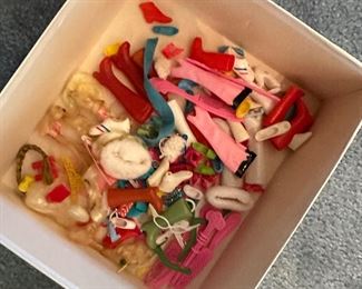 Lot of Barbie shoes and accessories I’ve skates go go boots tons of shoes purses faux model portfolio for Dawn