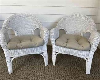  03 Two Wicker Side Chairs And Table