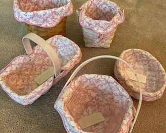  04 Longaberger American Cancer Society Baskets of Various Sizes