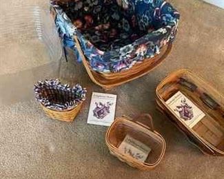 Longaberger Baskets including the traditional harvest basket