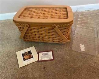 Longaberger Founders Market Basket With Special Engraving On Bottom From Daughters Of Founder