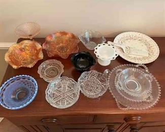 Vintage Glass Candy And Other Dishes