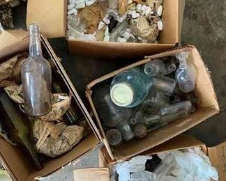 Vintage small storage bottles