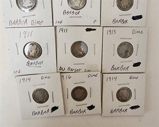 Silver Barber Dimes 