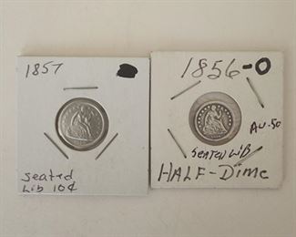Seated Liberty Dime & Half Dime 