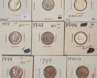 Silver Mercury Dimes 