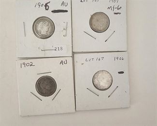 Barber Silver Dimes 