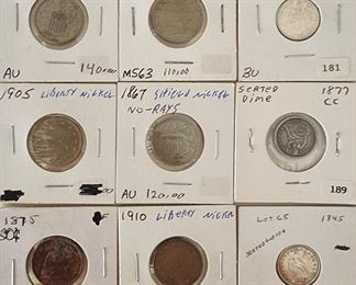 Seated Liberty Nickels & Dimes 
Shield Nickel 