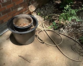 Outside close to storage building