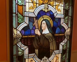 Antique stained glass window