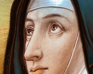 Detail of St. Therese stained glass window