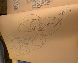 Richard Petty full page autograph in 1970s Nascar scrapbook