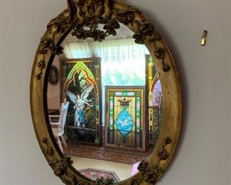 Antique oval mirror