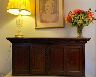 Hanging cabinet, English oak