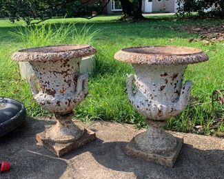 Cast iron urns -antique