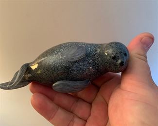 glass seal paperweight