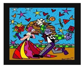 Britto I Love You Lithograph on Canvas
