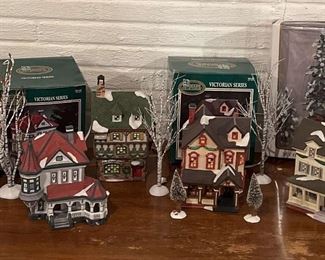 Dickens Collectibles Victorian Series Houses And Buildings, Trees