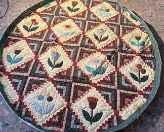 Handmade quilted table cloth, Amish Family prints by Steve Palamchak, handmade quilt ,2 shams