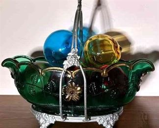 Lenox Candy Dishes, Vintage Bronze Kaleidoscope, 18 Platter, Antique Glass pewter Bowl Containing Hand Blown Glass Balls