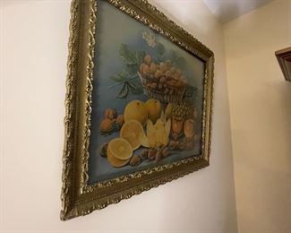 Vintage Victorian Style Ornate Framed Fruit Print