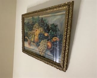 Vintage Victorian Style Ornate Framed Fruit Print