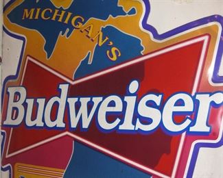 metal Budweiser sign