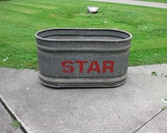 horse trough old good condition heavy ribbed galvanized