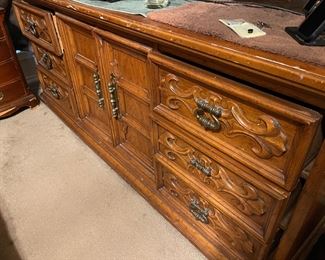 Old solid wood dresser