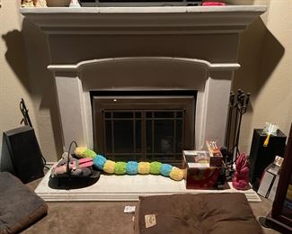 Fireplace tools and logs