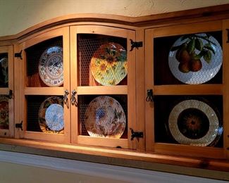Beautiful pine overhead wall display cabinet