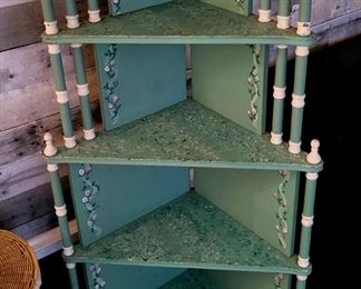 Painted corner shelf unit