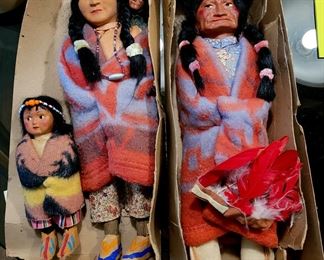 Vintage Skookum Dolls, family of 4, in overall excellent condition