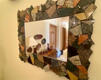 Artsy mirror stone frame media frame