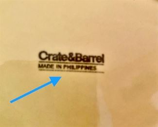 Crate and Barrel label