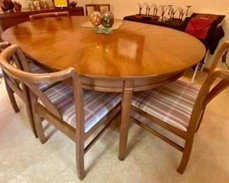 MCM Dining table, 6 chairs , two leaves and table pads