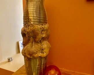 Pottery by Deborah Artist signed and Witches ball