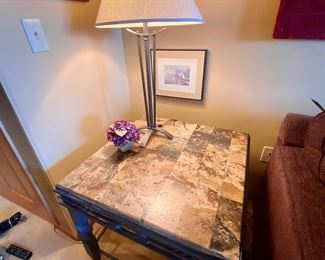 Stone top end table