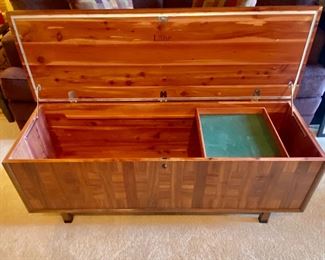 Inside of Lane cedar chest