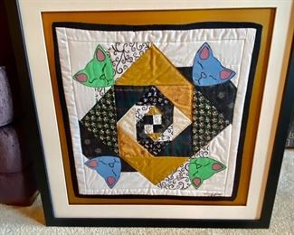 Quilt framed with museum  glass