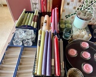 Candle department and glass place card set